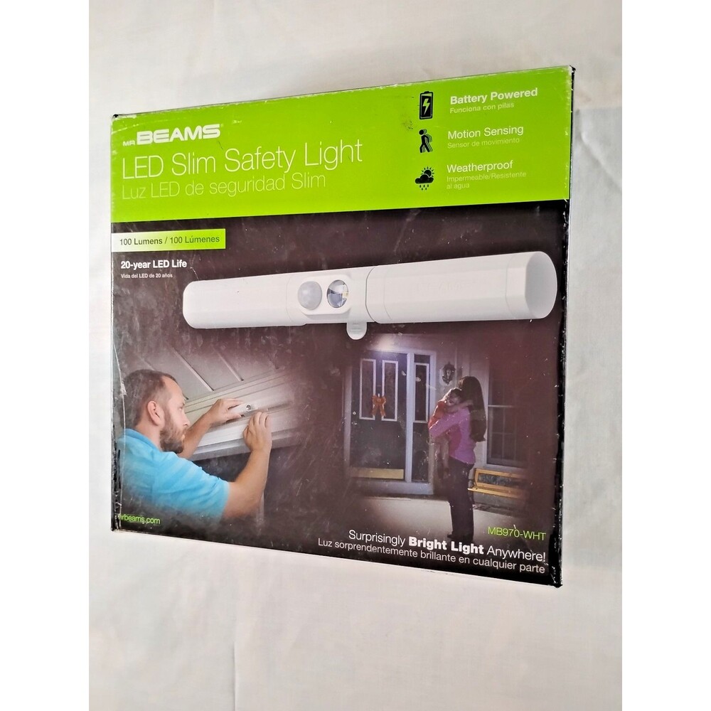 Led Slim Cordless Safety Night Ligh Motion Sensor WeatherProof Bright NWT